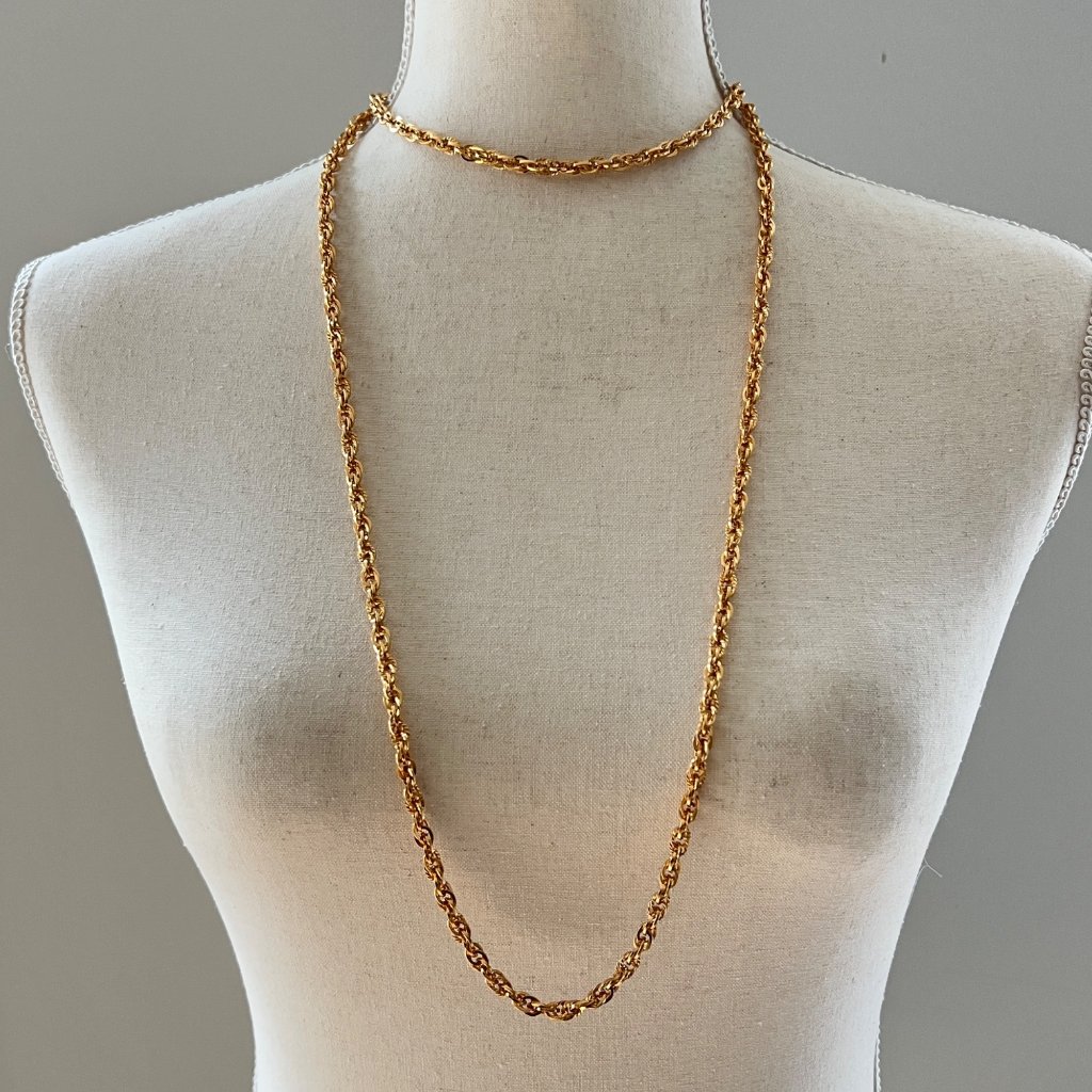 Vintage Lr Lady Remington Gold Tone Double Link Fancy 48